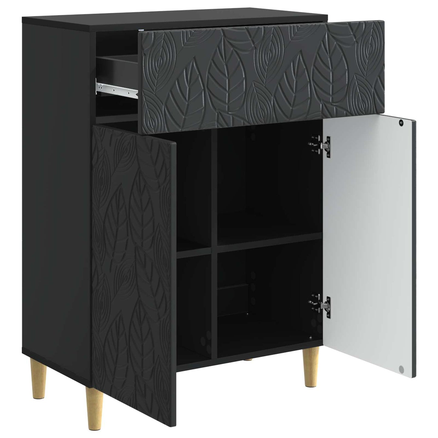 Sideboard Sort 66 x 34,5 x 90 cm Konstrueret træ