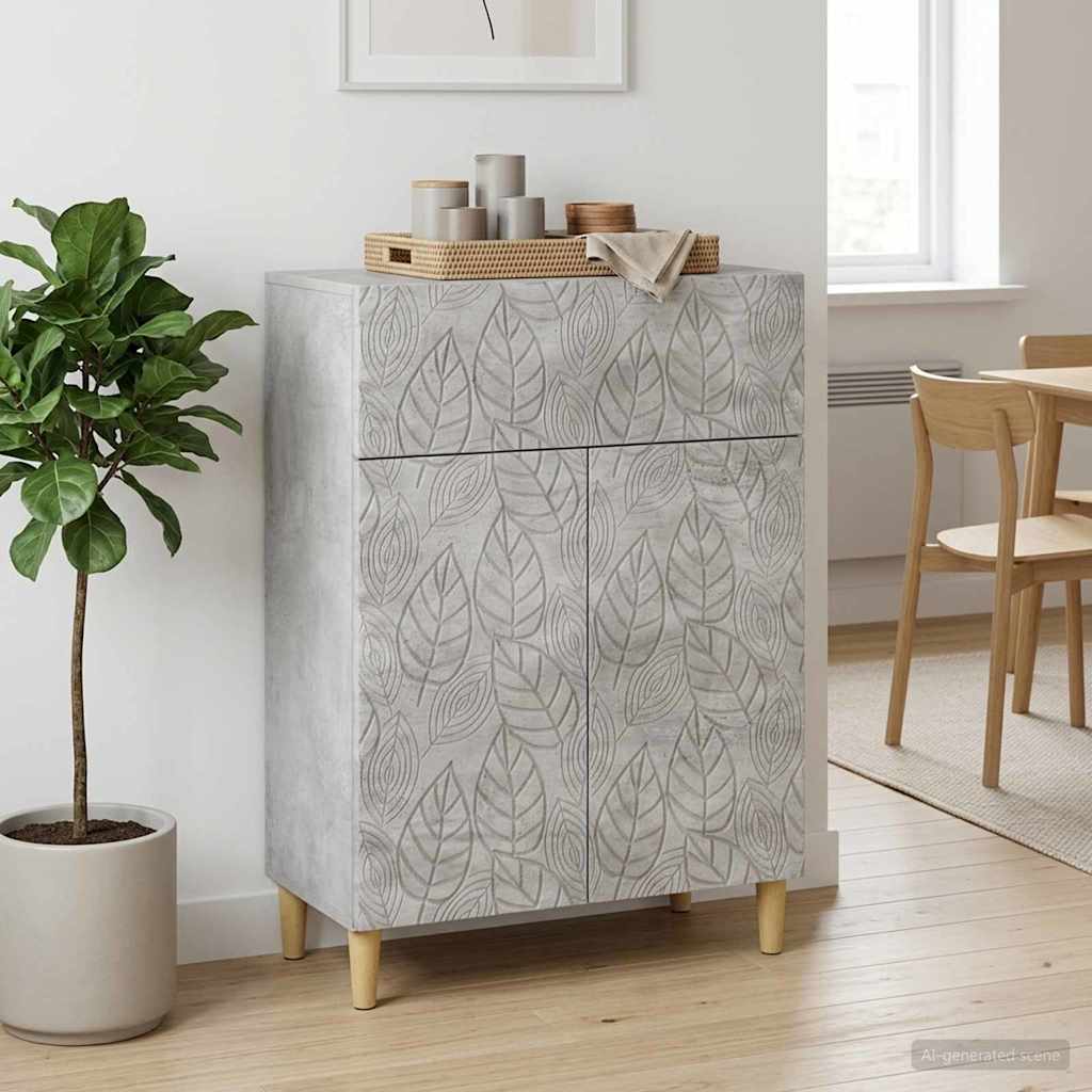 Sideboard Betongrå 66 x 34,5 x 90 cm Konstrueret træ
