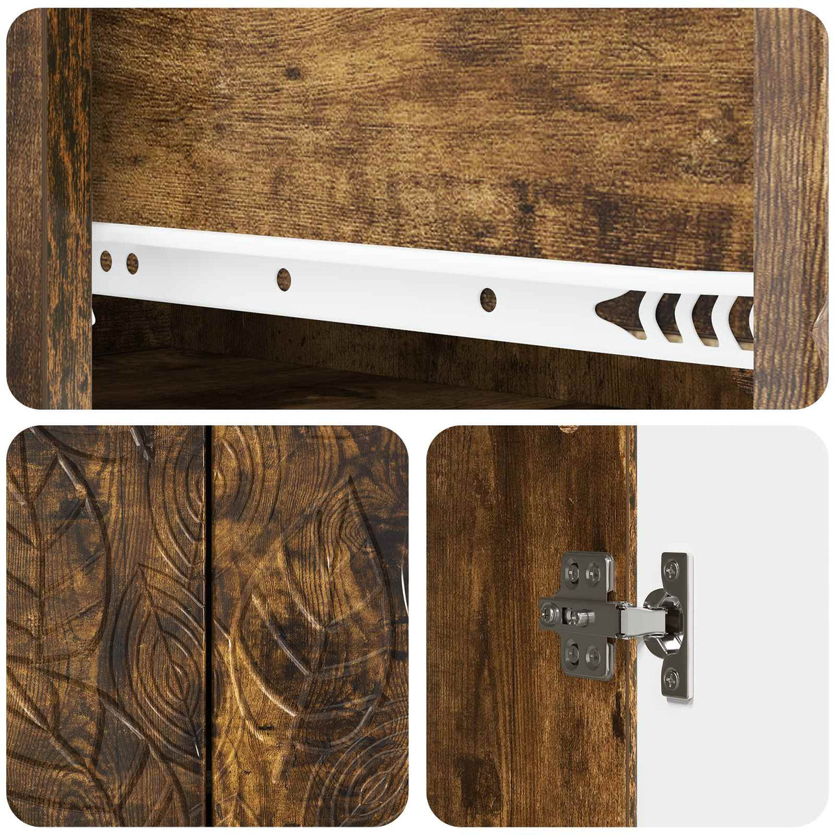 Sideboard Røget eg 66 x 34,5 x 90 cm Konstrueret træ