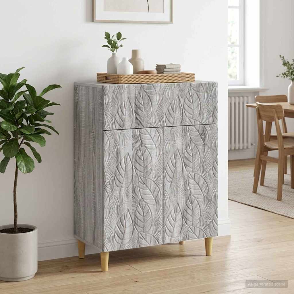 Sideboard Grå Sonoma 66 x 34,5 x 90 cm Konstrueret træ