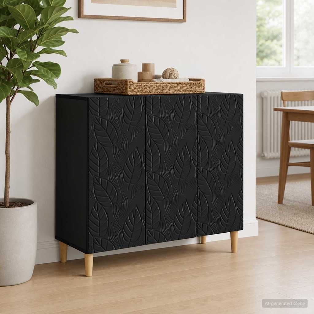 Sideboard Sort 89 x 34,5 x 80 cm Konstrueret træ