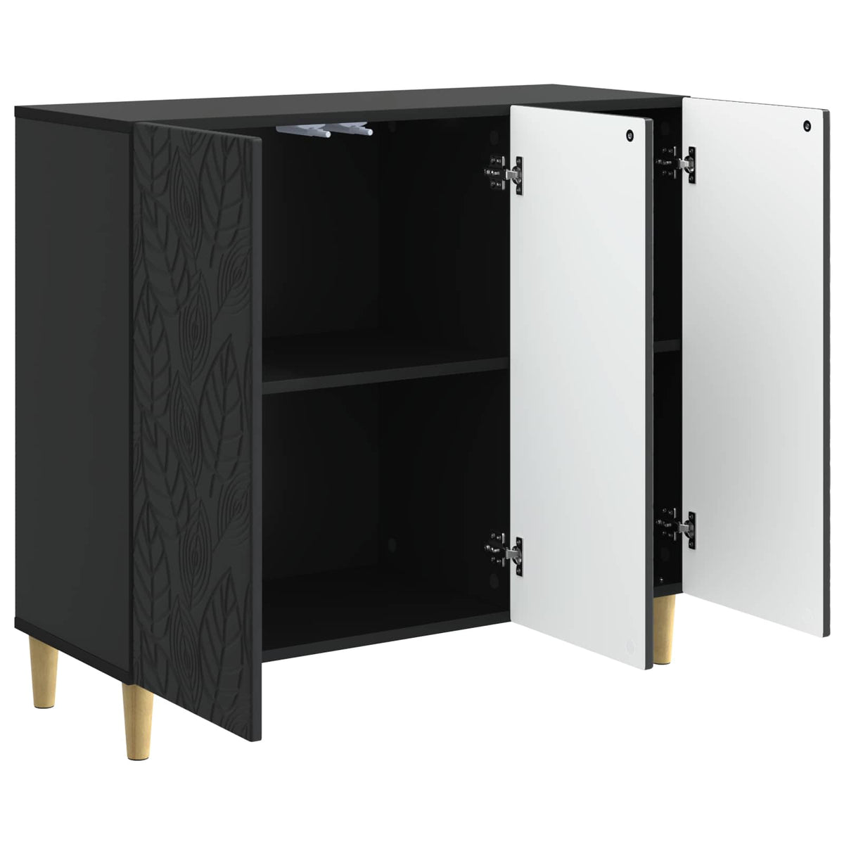 Sideboard Sort 89 x 34,5 x 80 cm Konstrueret træ