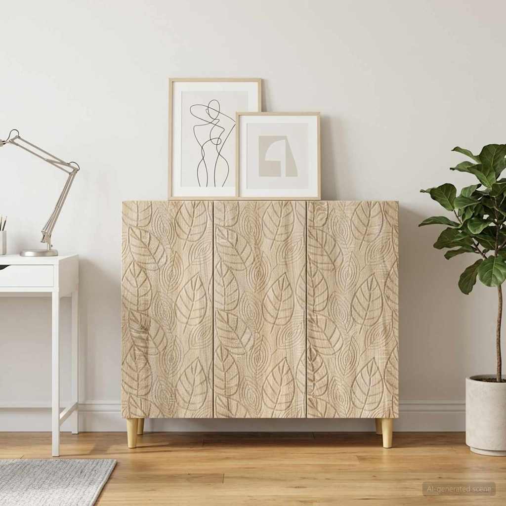 Sideboard Sonoma-eg 89 x 34,5 x 80 cm Konstrueret træ