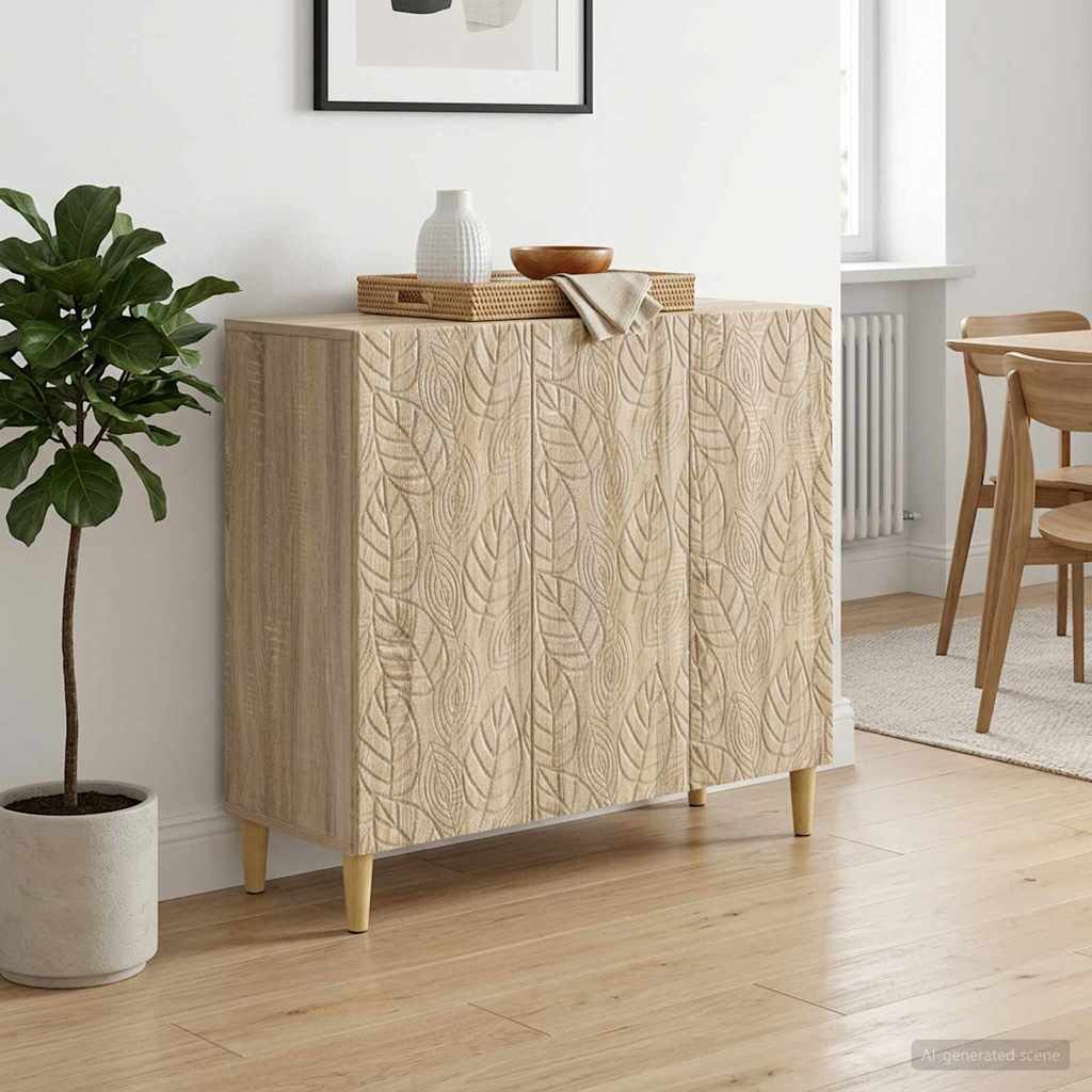 Sideboard Sonoma-eg 89 x 34,5 x 80 cm Konstrueret træ