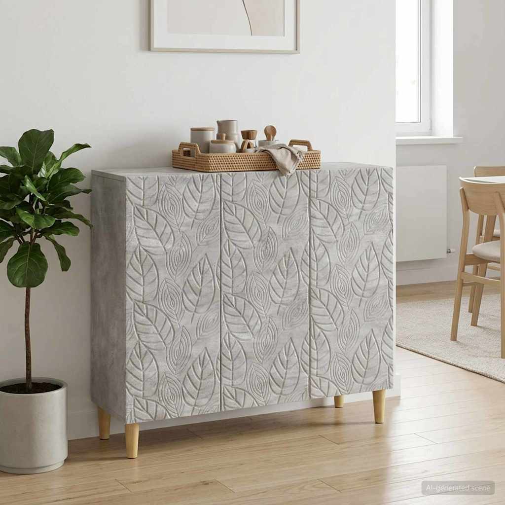 Sideboard Betongrå 89 x 34,5 x 80 cm Konstrueret træ