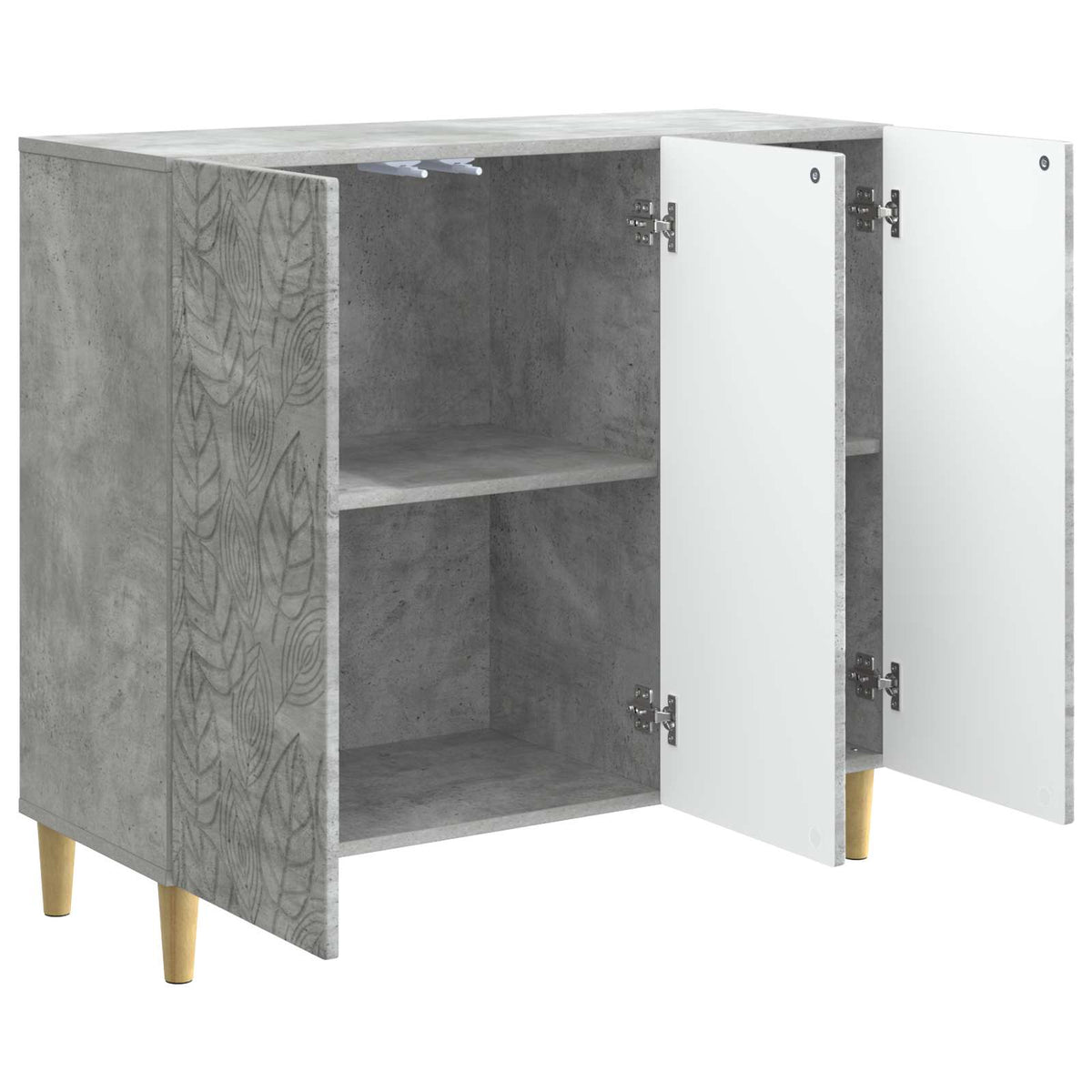 Sideboard Betongrå 89 x 34,5 x 80 cm Konstrueret træ