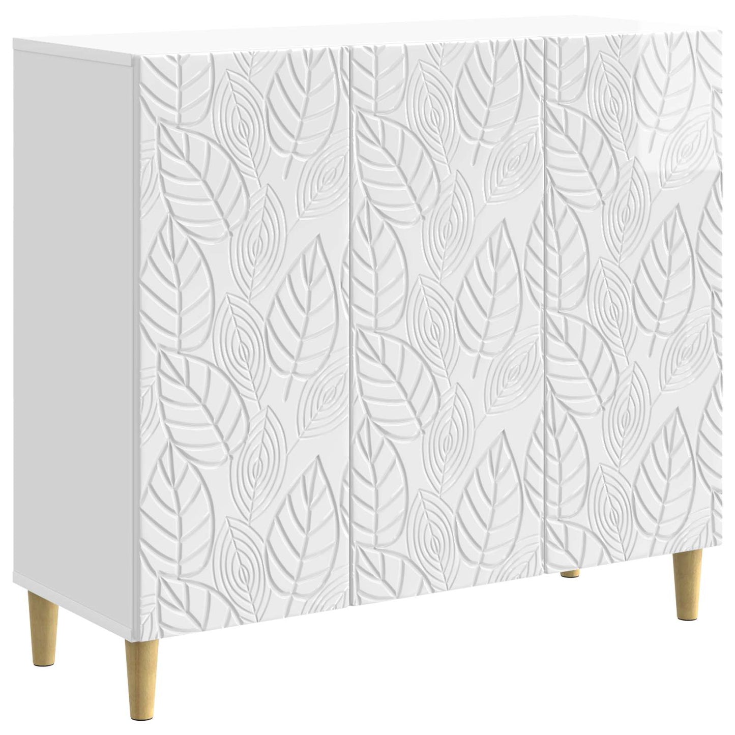 Sideboard Hvid højglans 89 x 34,5 x 80 cm Konstrueret træ