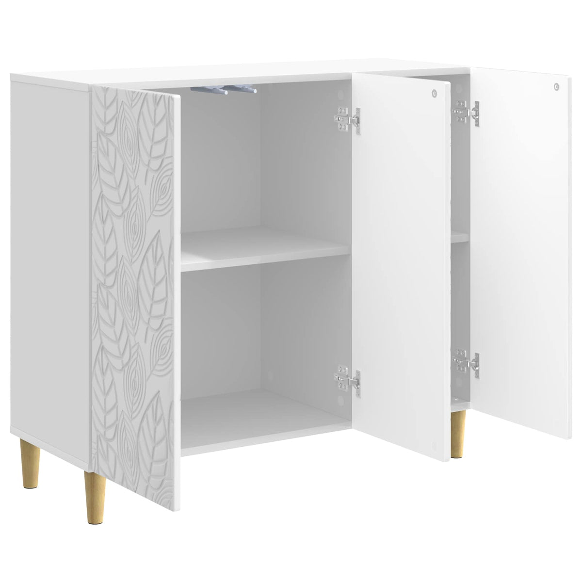 Sideboard Hvid højglans 89 x 34,5 x 80 cm Konstrueret træ