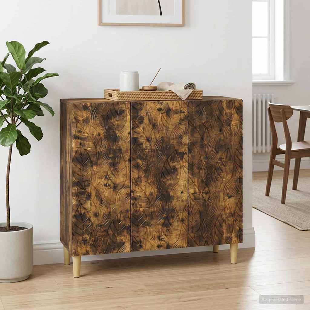 Sideboard Røget eg 89 x 34,5 x 80 cm Konstrueret træ