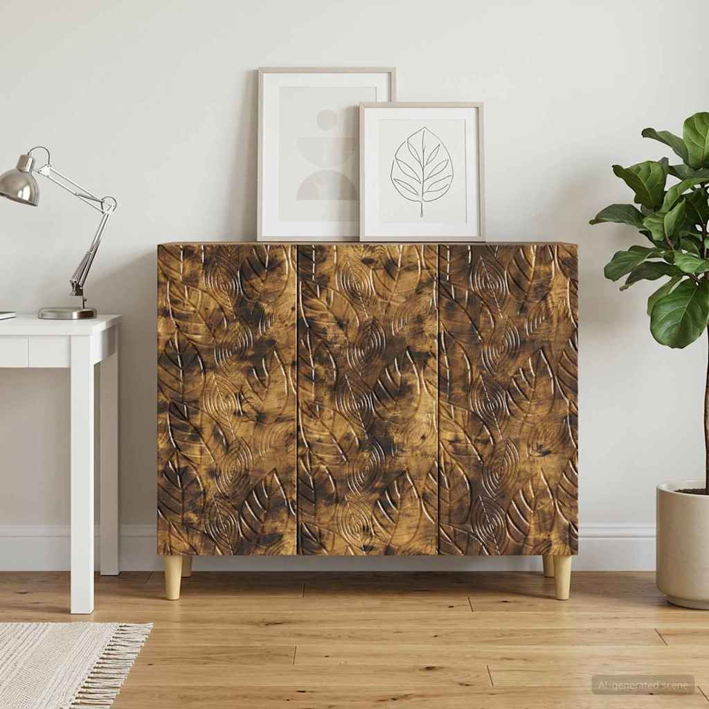 Sideboard Røget eg 89 x 34,5 x 80 cm Konstrueret træ