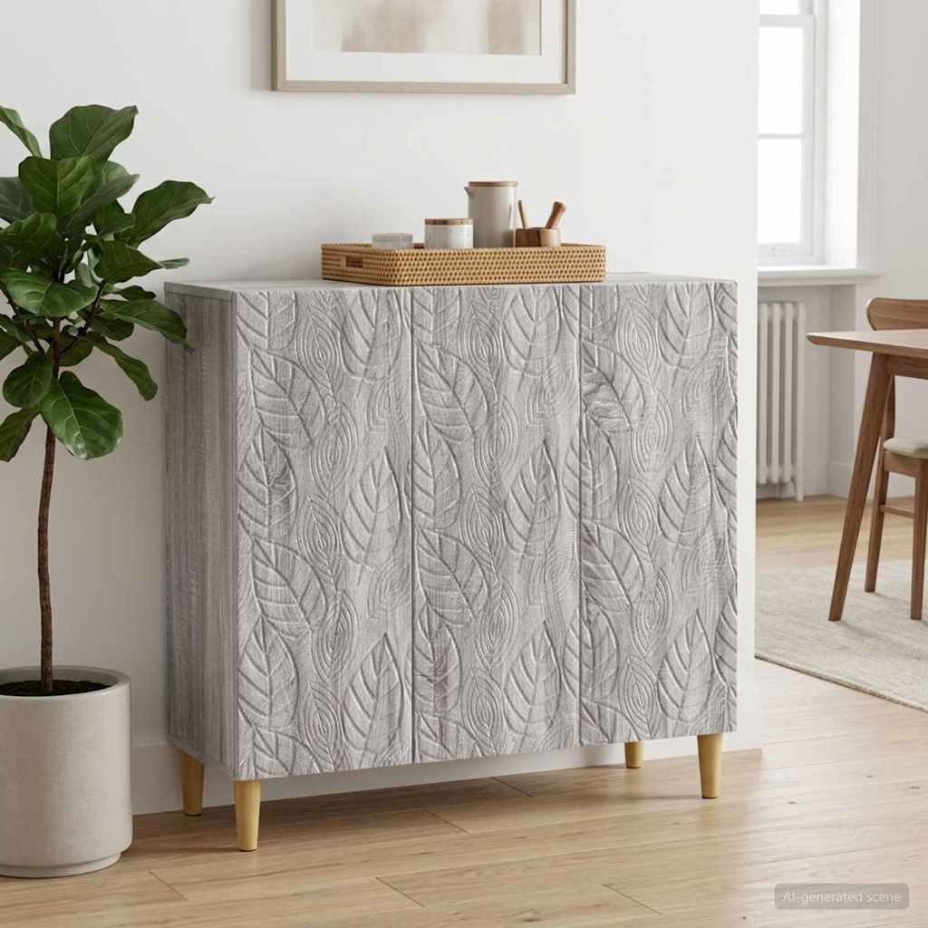 Sideboard Grå Sonoma 89 x 34,5 x 80 cm Konstrueret træ