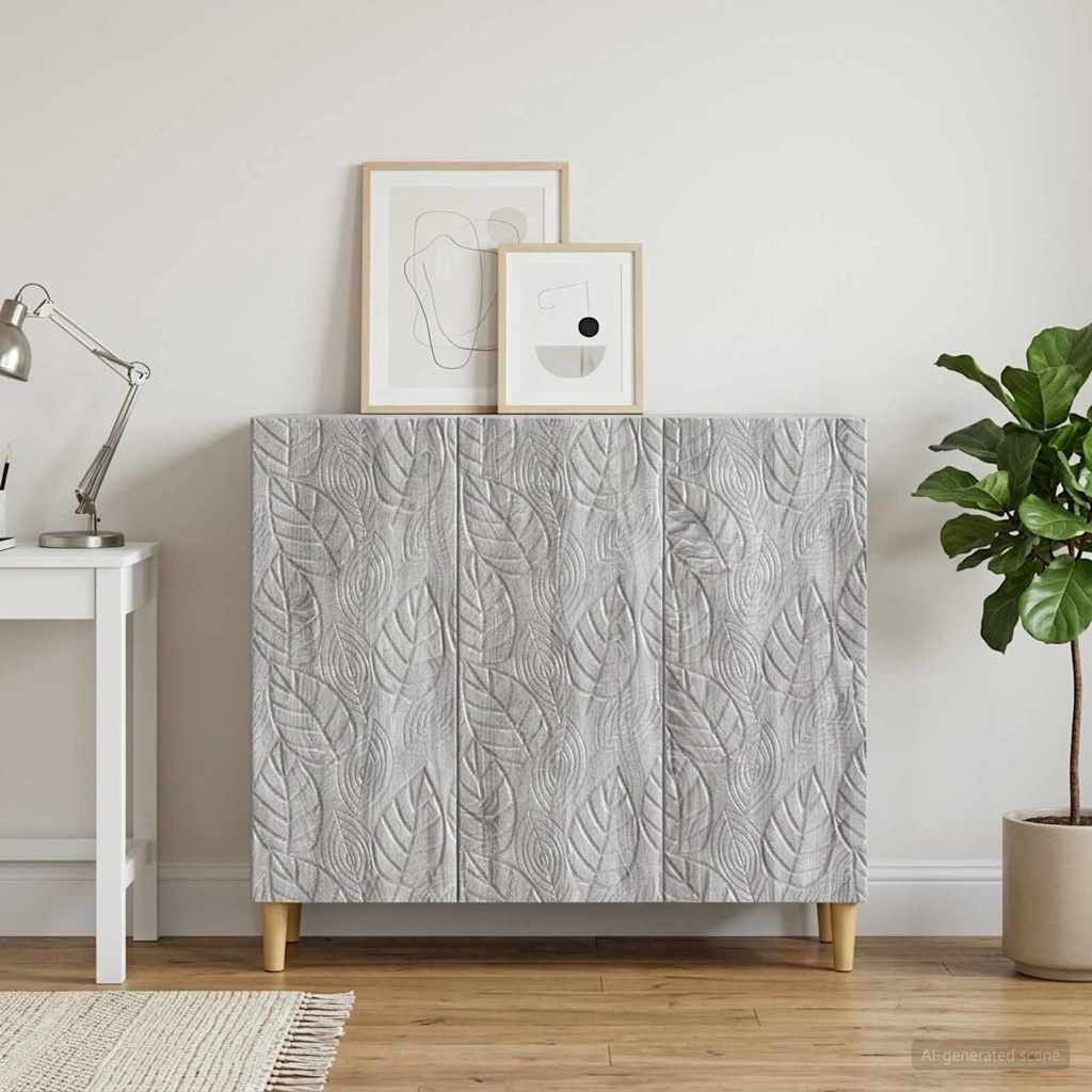 Sideboard Grå Sonoma 89 x 34,5 x 80 cm Konstrueret træ