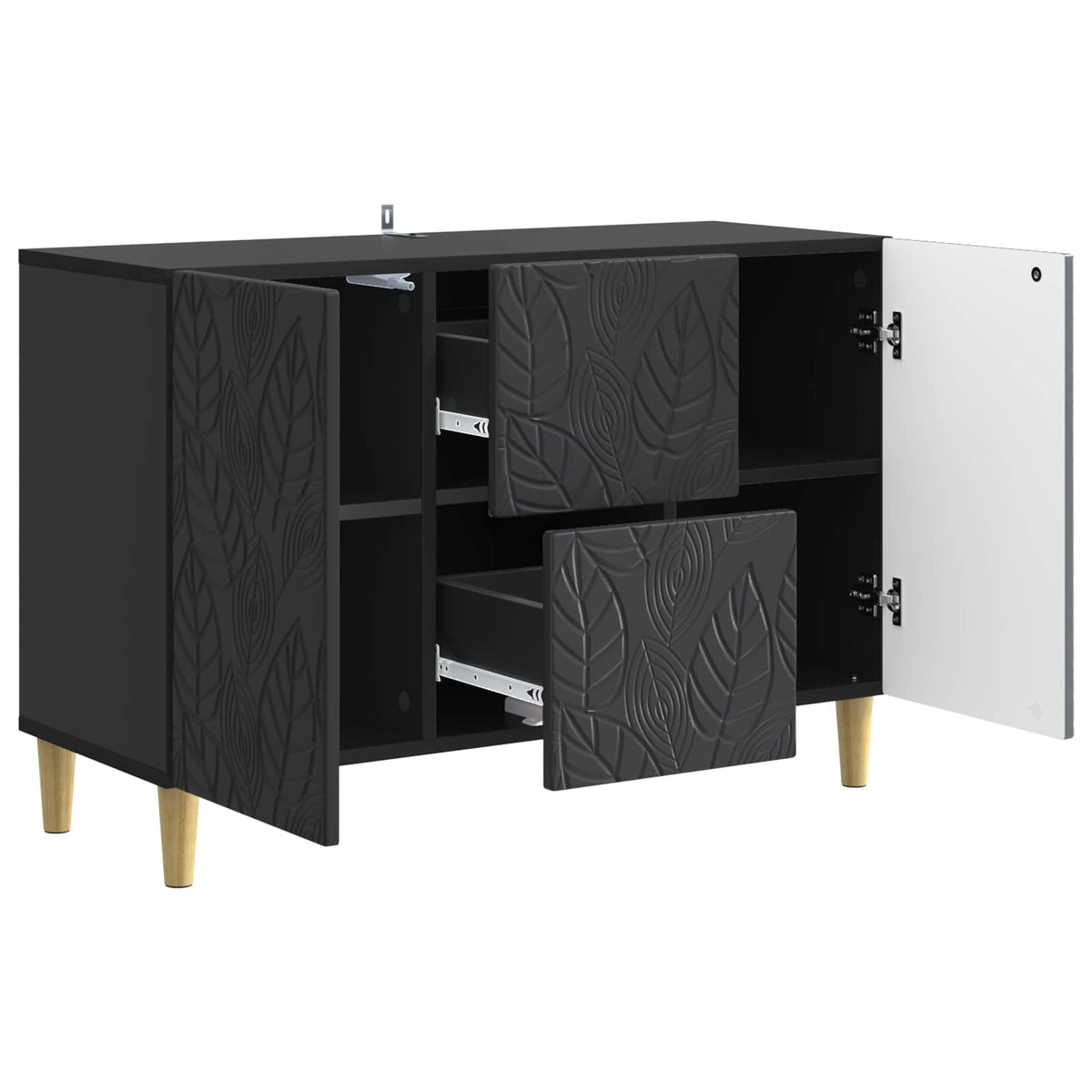 Sideboard Sort 89 x 34,5 x 60 cm Konstrueret træ