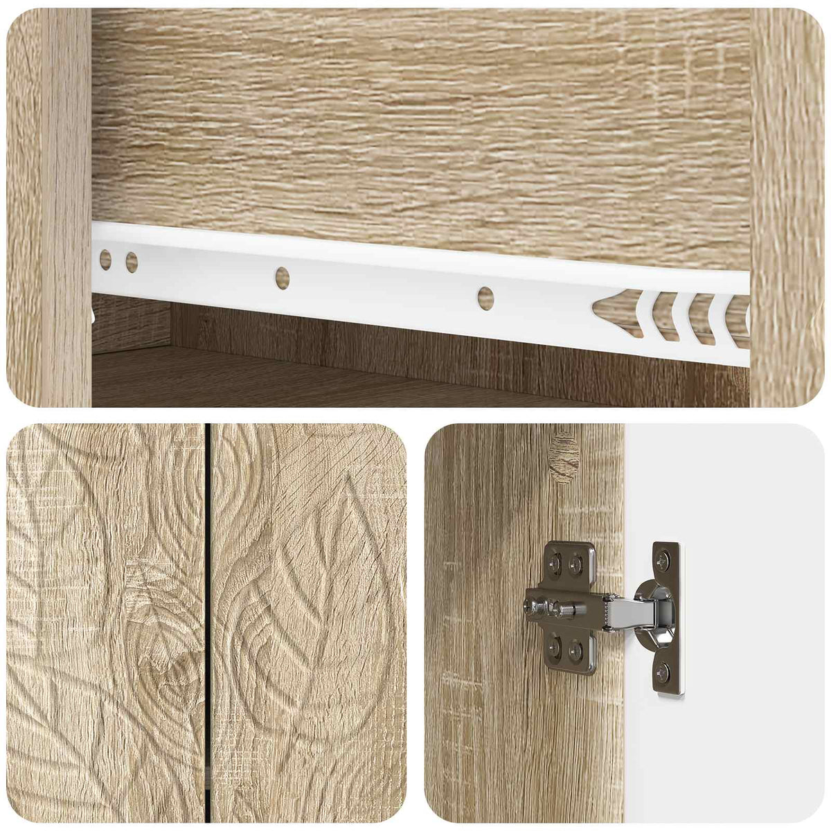 Sideboard Sonoma-eg 89 x 34,5 x 60 cm Konstrueret træ