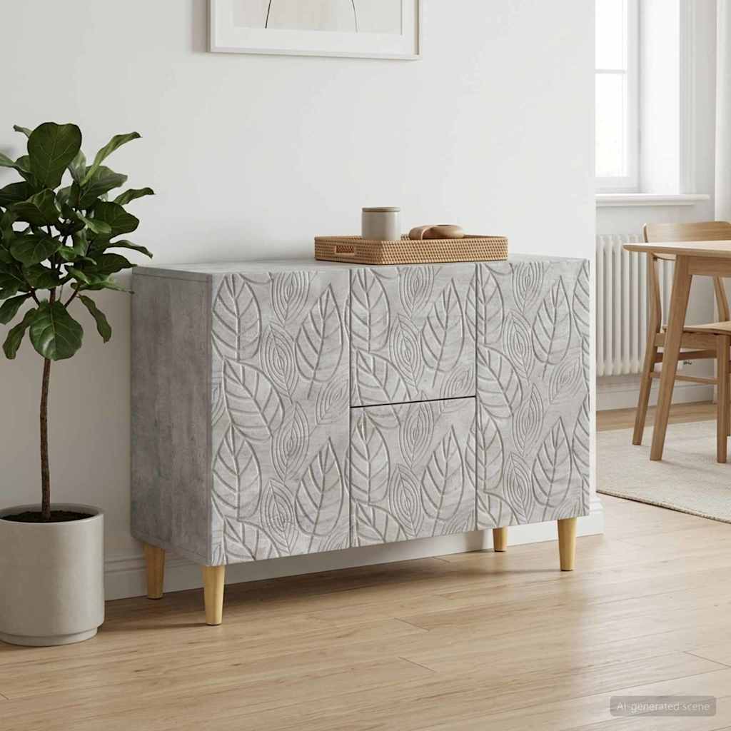 Sideboard Betongrå 89 x 34,5 x 60 cm Konstrueret træ