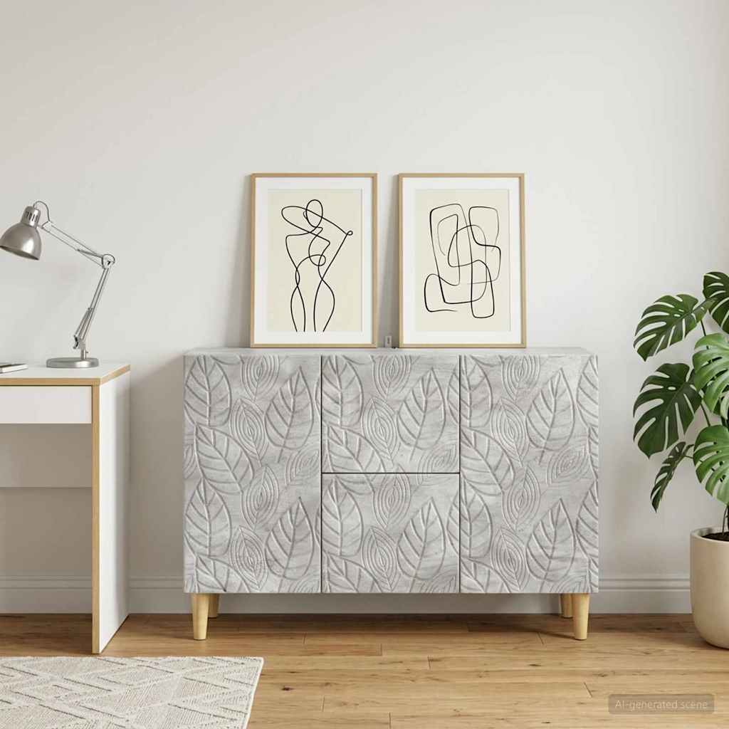 Sideboard Betongrå 89 x 34,5 x 60 cm Konstrueret træ