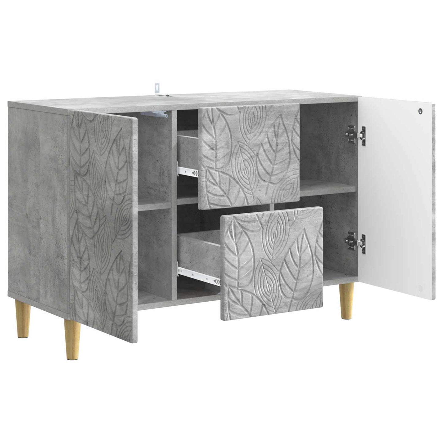 Sideboard Betongrå 89 x 34,5 x 60 cm Konstrueret træ