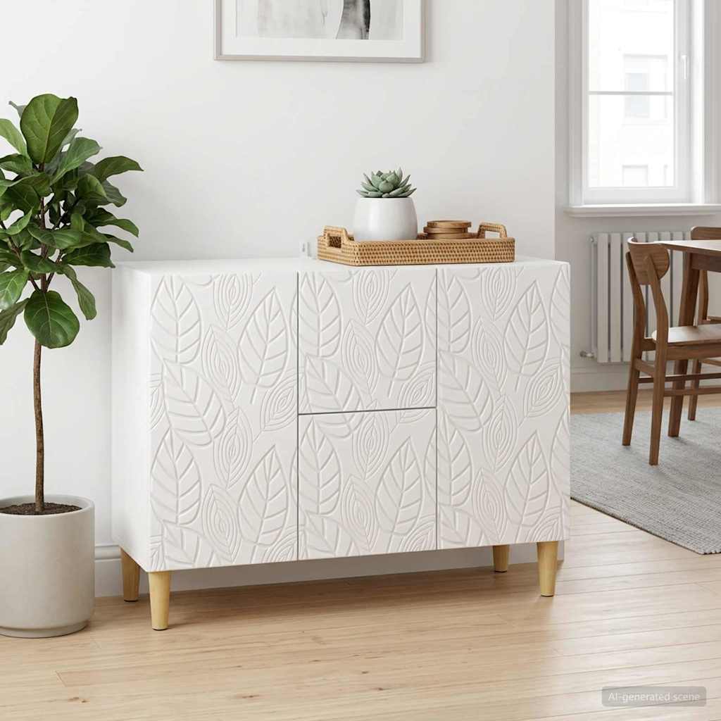 Sideboard Hvid højglans 89 x 34,5 x 60 cm Konstrueret træ