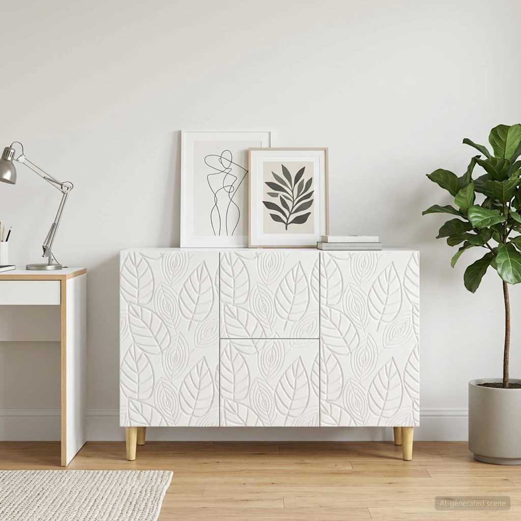 Sideboard Hvid højglans 89 x 34,5 x 60 cm Konstrueret træ