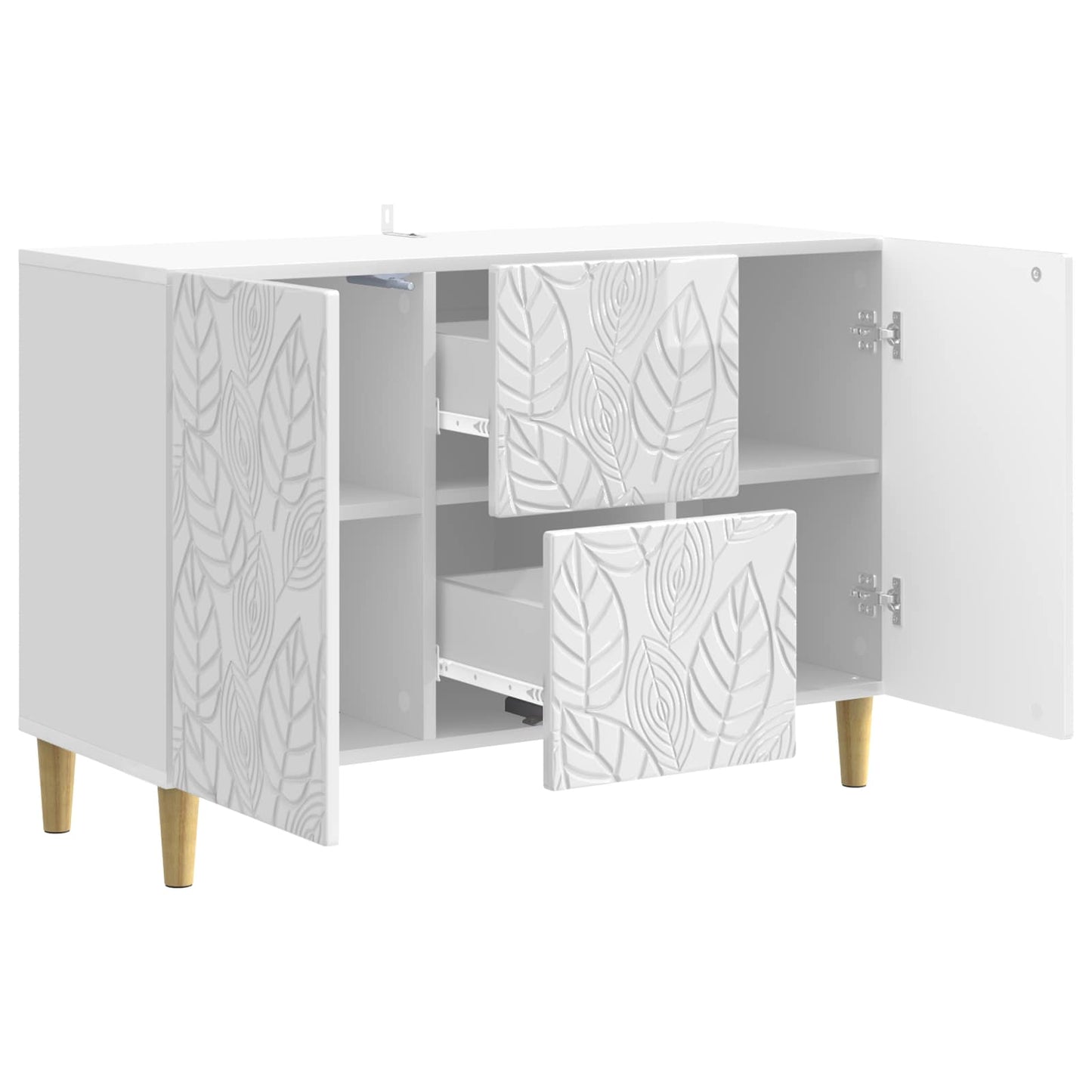 Sideboard Hvid højglans 89 x 34,5 x 60 cm Konstrueret træ
