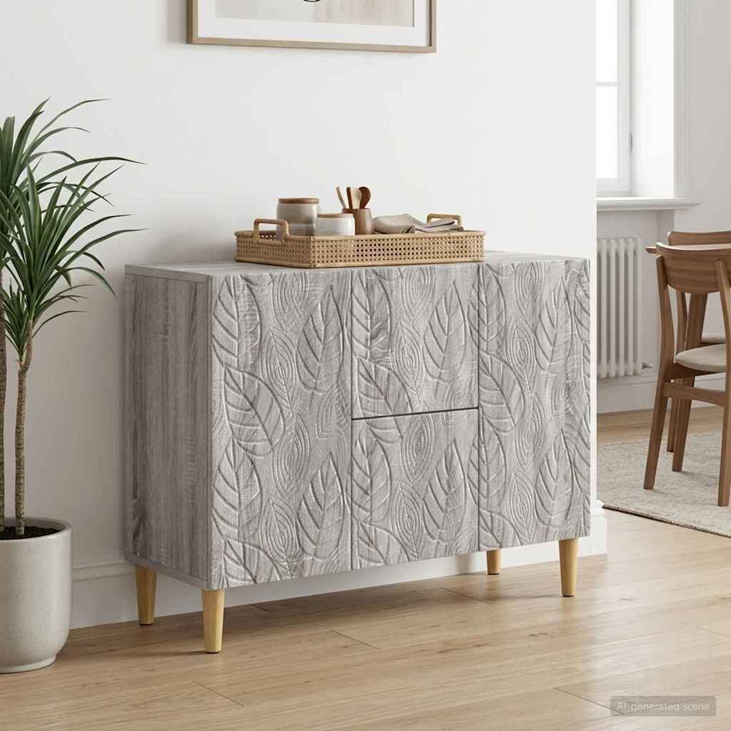 Sideboard Grå Sonoma 89 x 34,5 x 60 cm Konstrueret træ