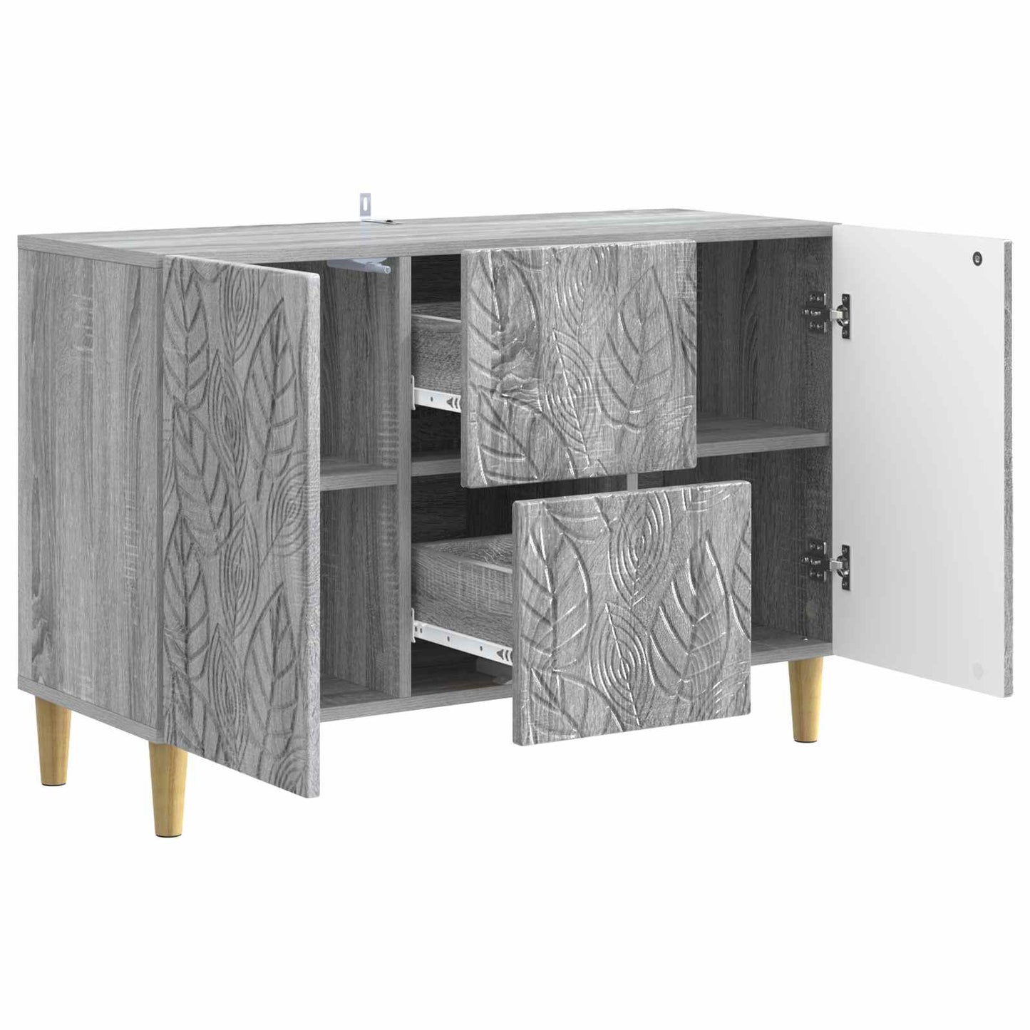 Sideboard Grå Sonoma 89 x 34,5 x 60 cm Konstrueret træ