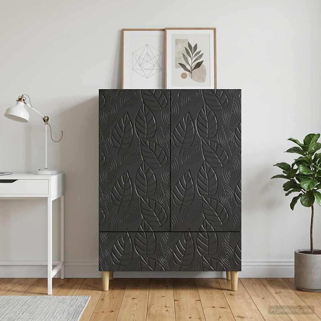 Sideboard Sort 66 x 34,5 x 95 cm Konstrueret træ