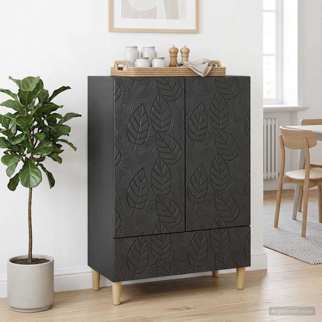 Sideboard Sort 66 x 34,5 x 95 cm Konstrueret træ