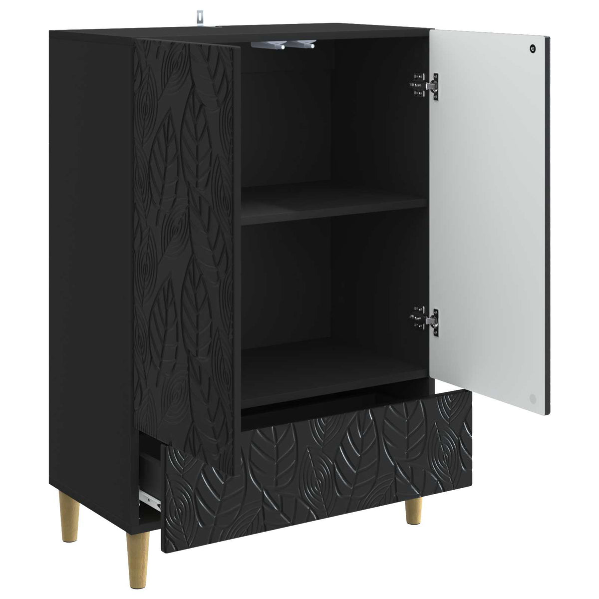 Sideboard Sort 66 x 34,5 x 95 cm Konstrueret træ