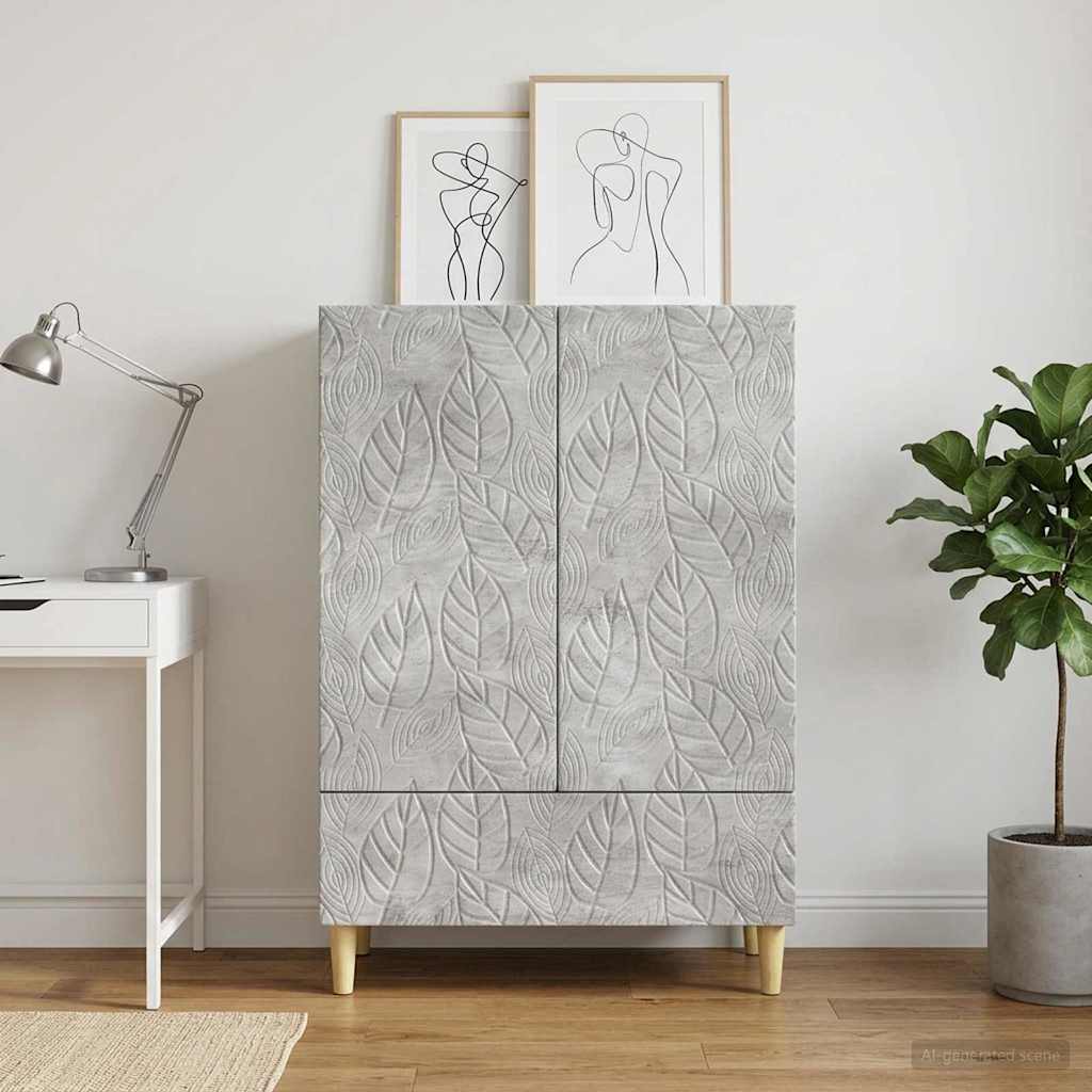 Sideboard Betongrå 66 x 34,5 x 95 cm Konstrueret træ