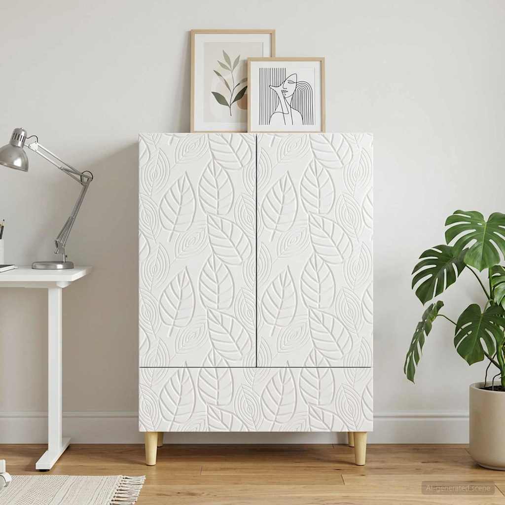 Sideboard Hvid højglans 66 x 34,5 x 95 cm Konstrueret træ