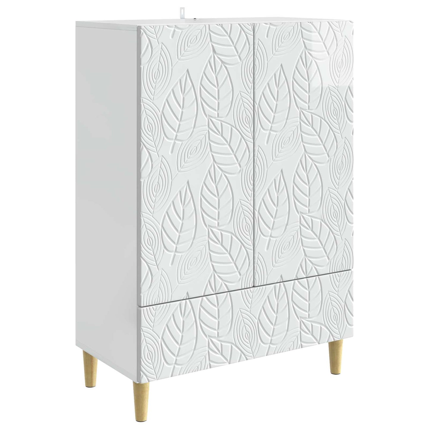 Sideboard Hvid højglans 66 x 34,5 x 95 cm Konstrueret træ