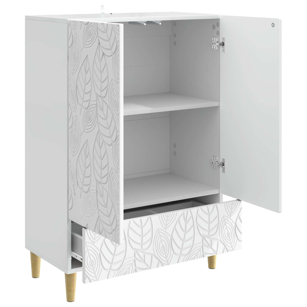 Sideboard Hvid højglans 66 x 34,5 x 95 cm Konstrueret træ