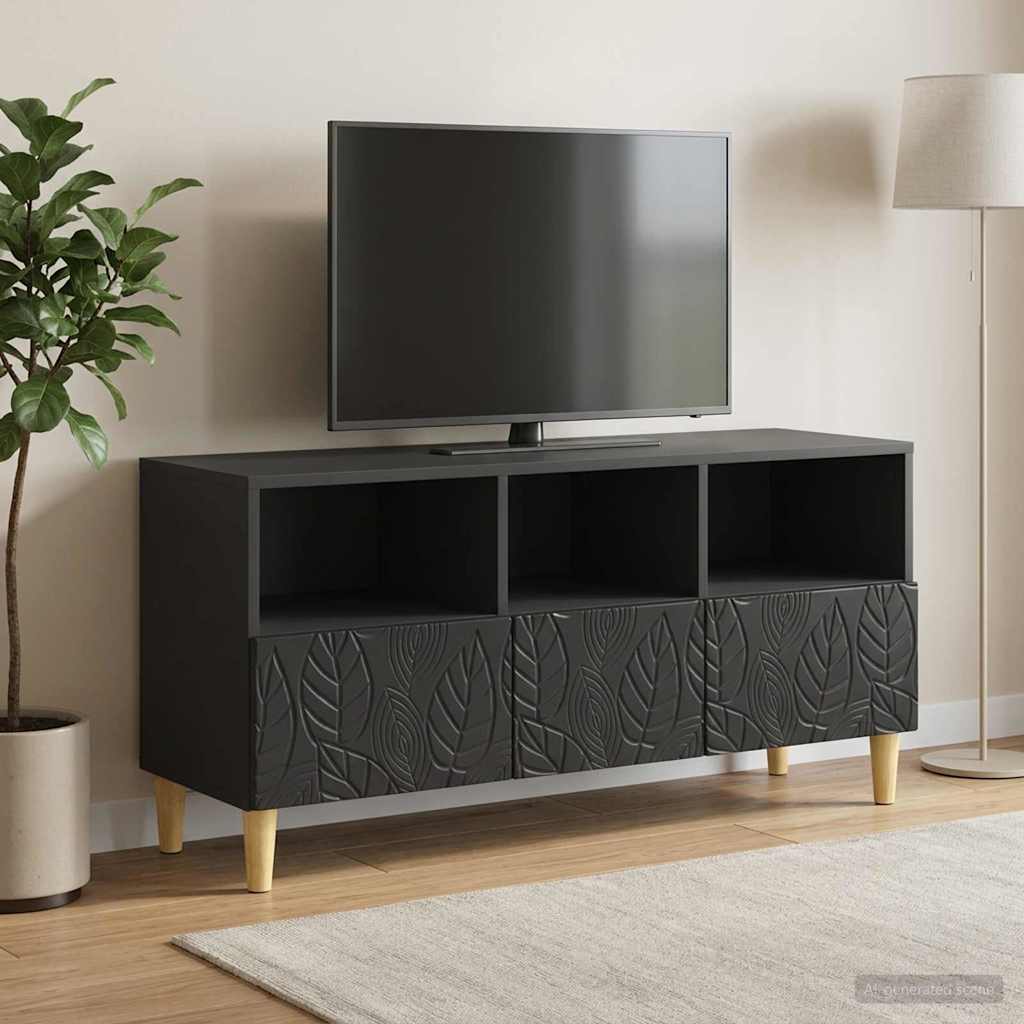 TV-skab 102 x 34,5 x 50 cm Sort Konstrueret træ
