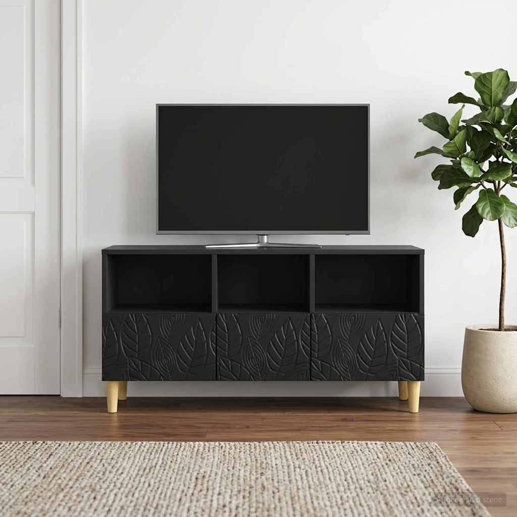 TV-skab 102 x 34,5 x 50 cm Sort Konstrueret træ