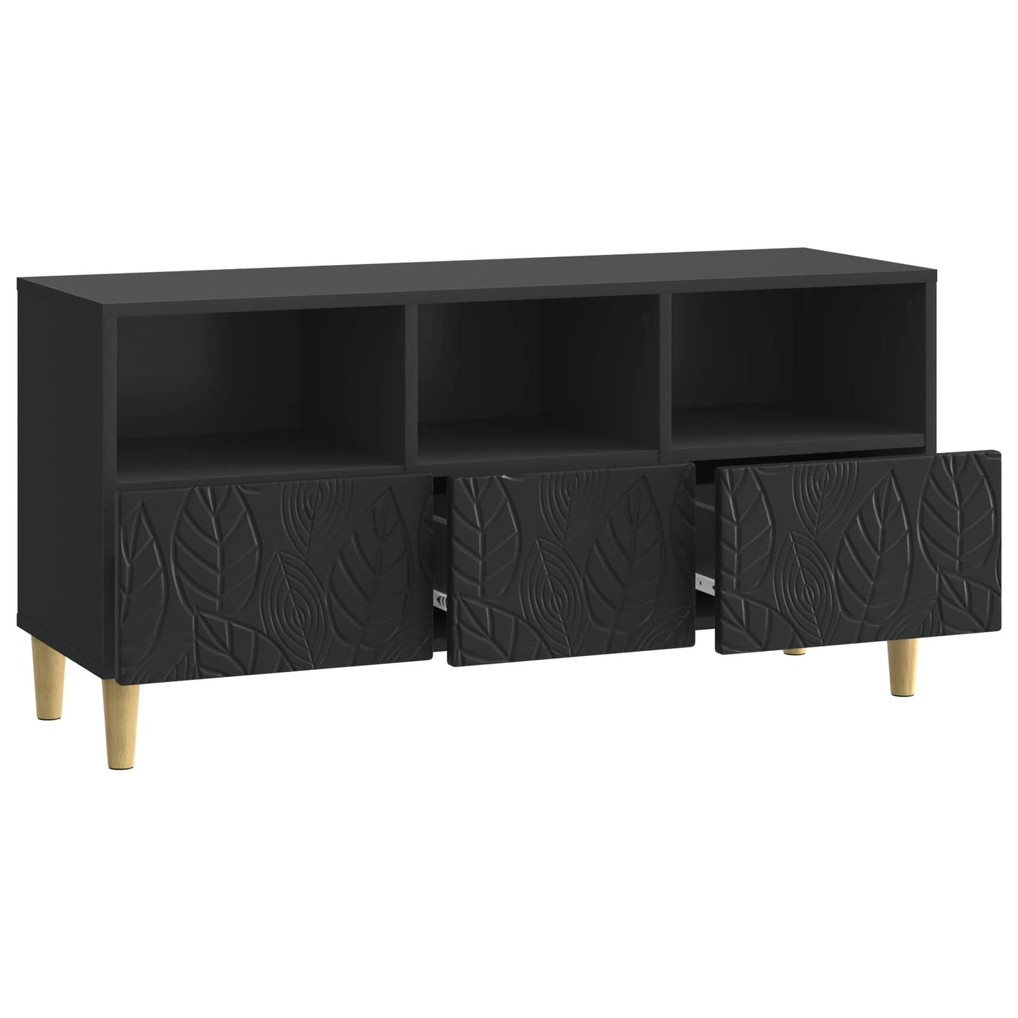 TV-skab 102 x 34,5 x 50 cm Sort Konstrueret træ