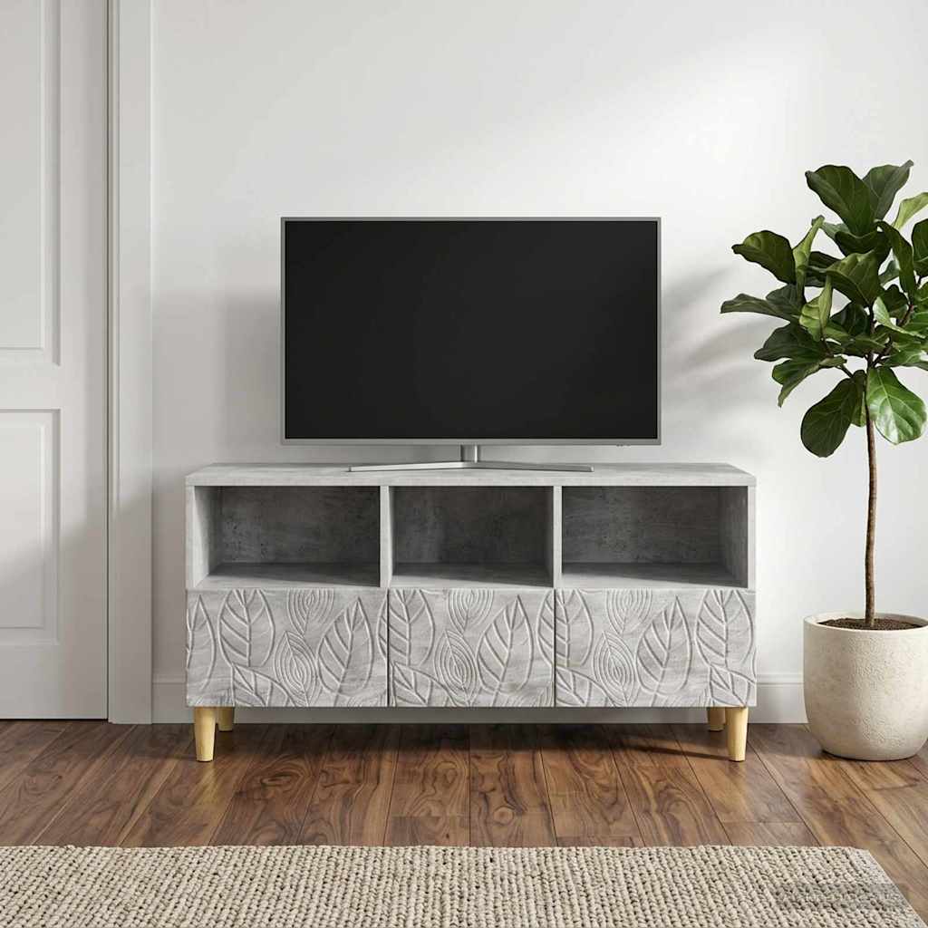 TV-skab 102 x 34,5 x 50 cm Betongrå Konstrueret træ