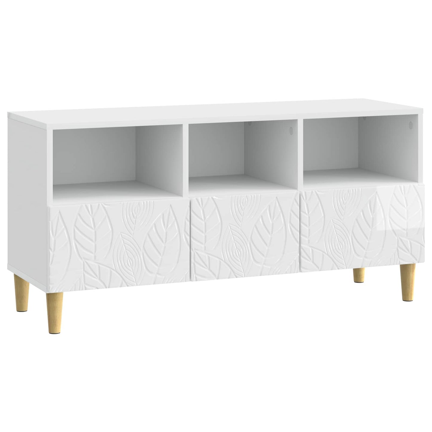 TV-skab 102 x 34,5 x 50 cm Hvid højglans Konstrueret træ