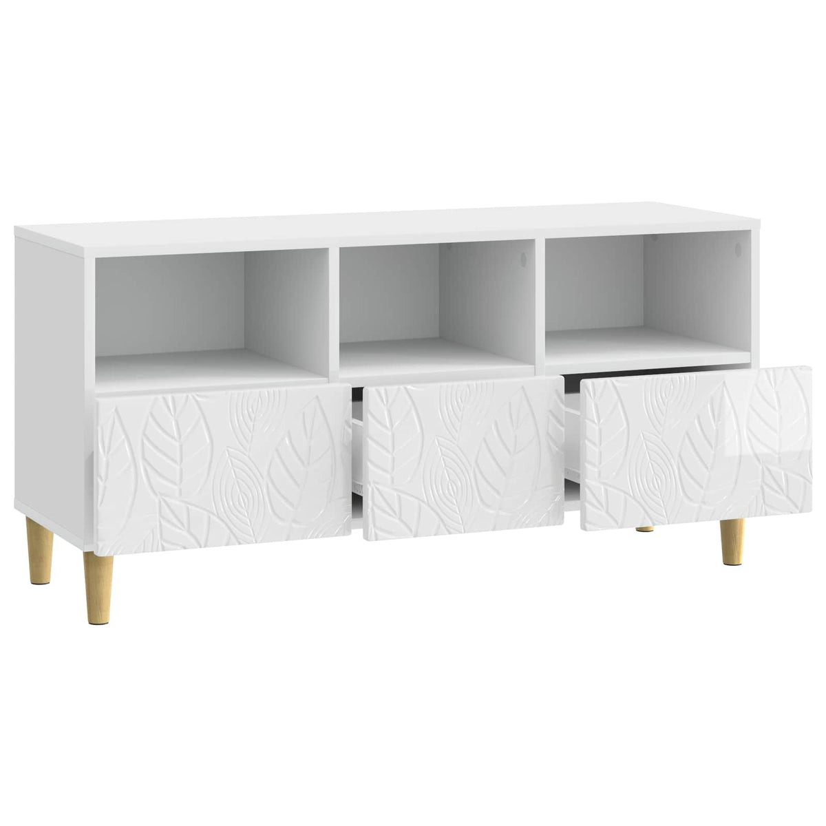 TV-skab 102 x 34,5 x 50 cm Hvid højglans Konstrueret træ