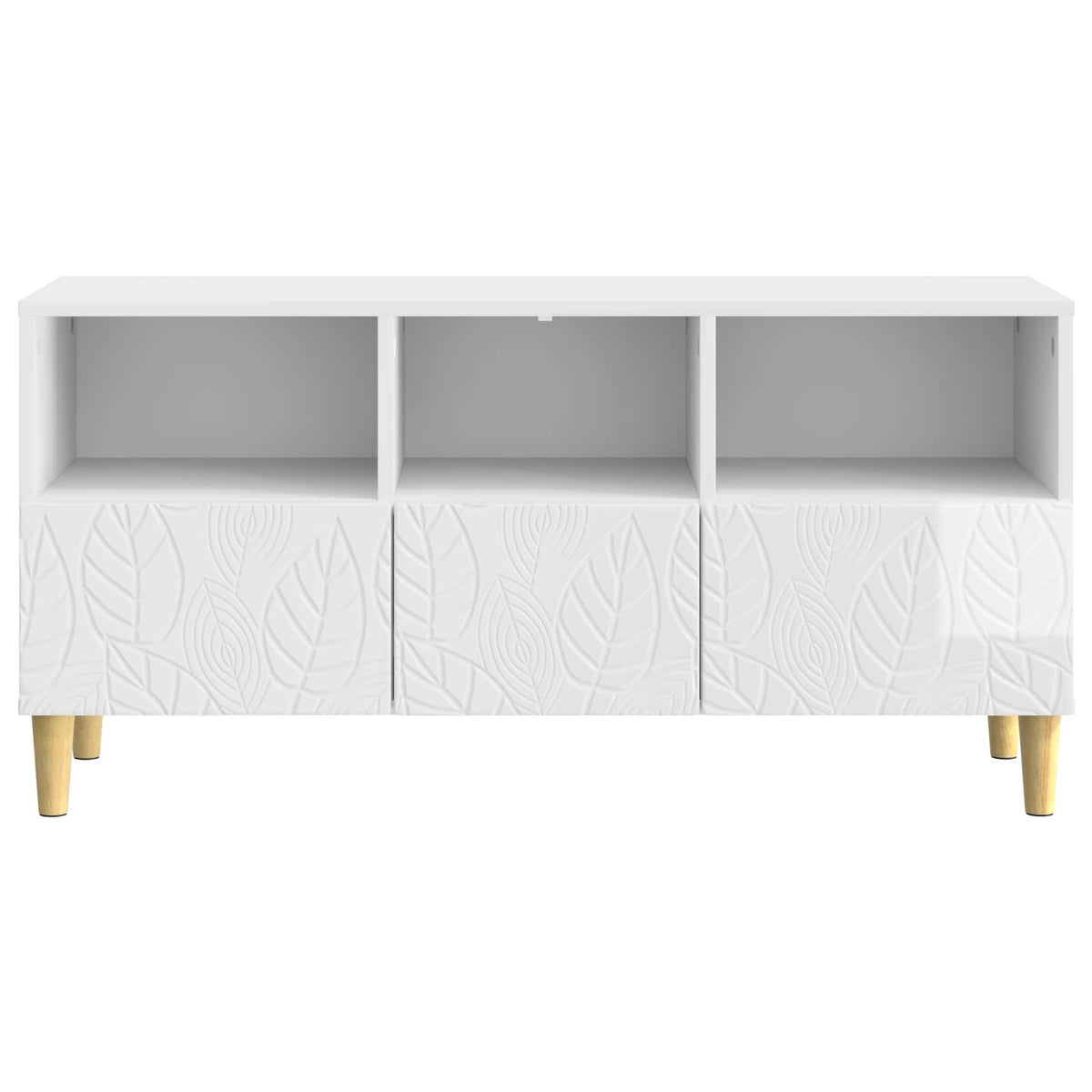 TV-skab 102 x 34,5 x 50 cm Hvid højglans Konstrueret træ