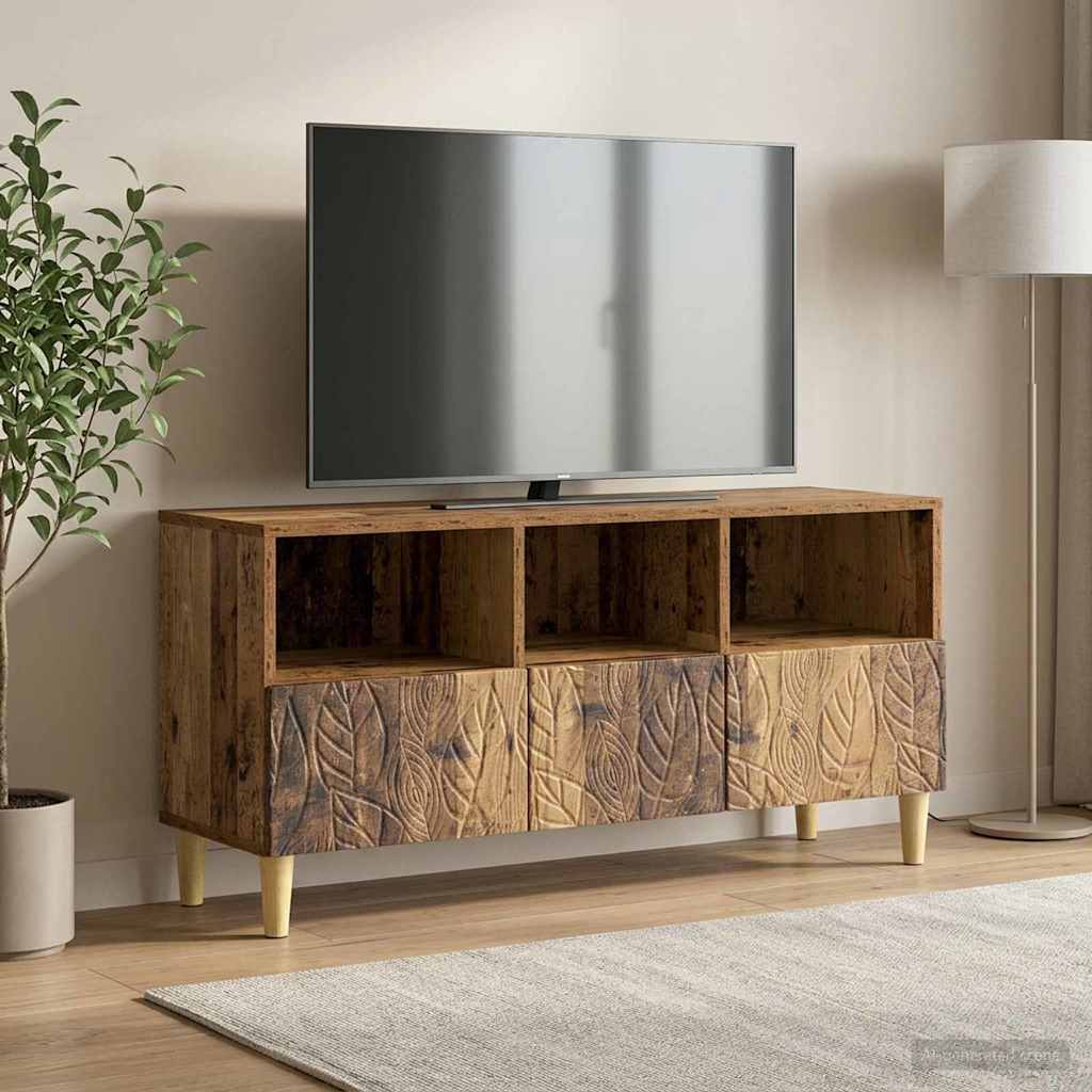 TV-skab 102 x 34,5 x 50 cm Gammelt træ Konstrueret træ
