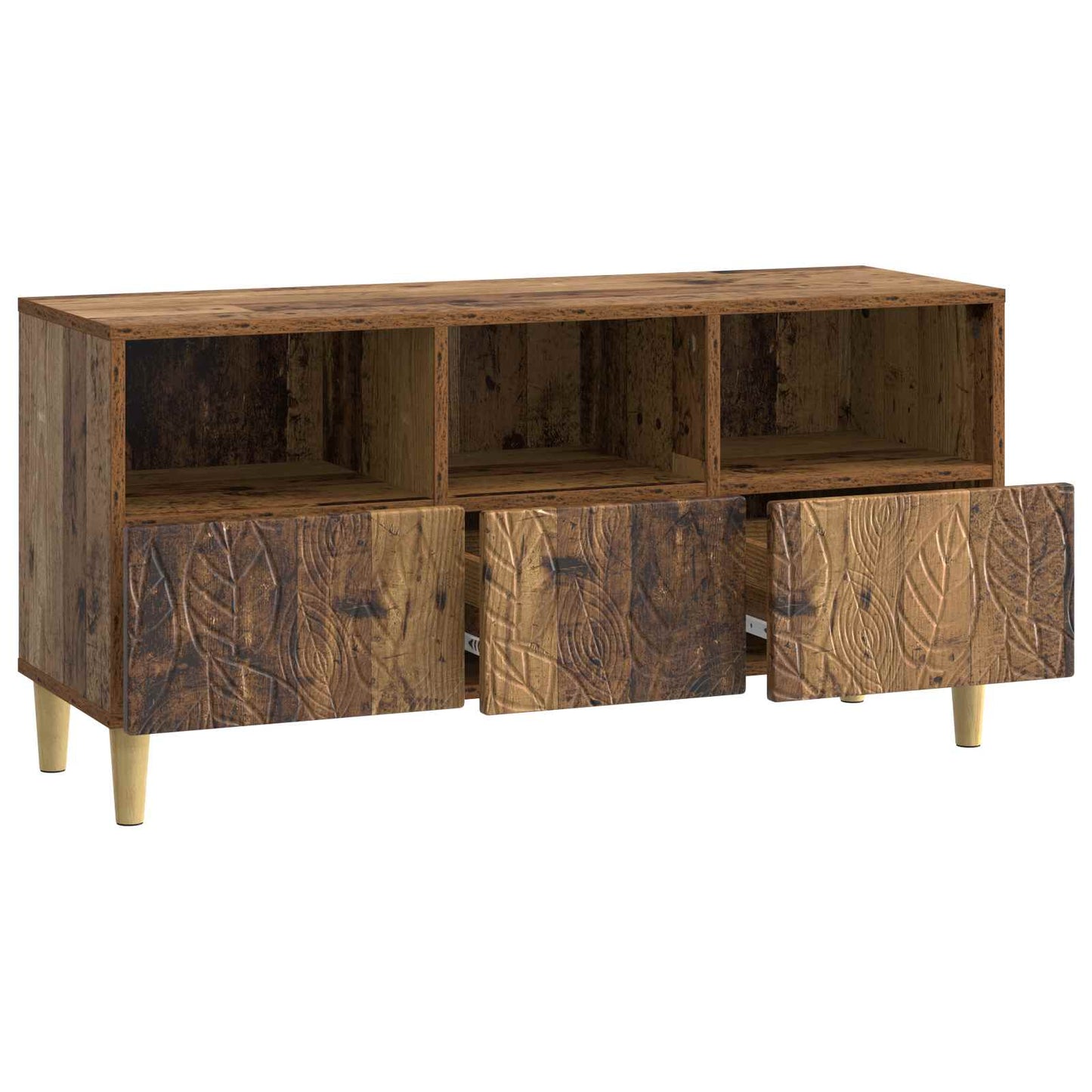 TV-skab 102 x 34,5 x 50 cm Gammelt træ Konstrueret træ
