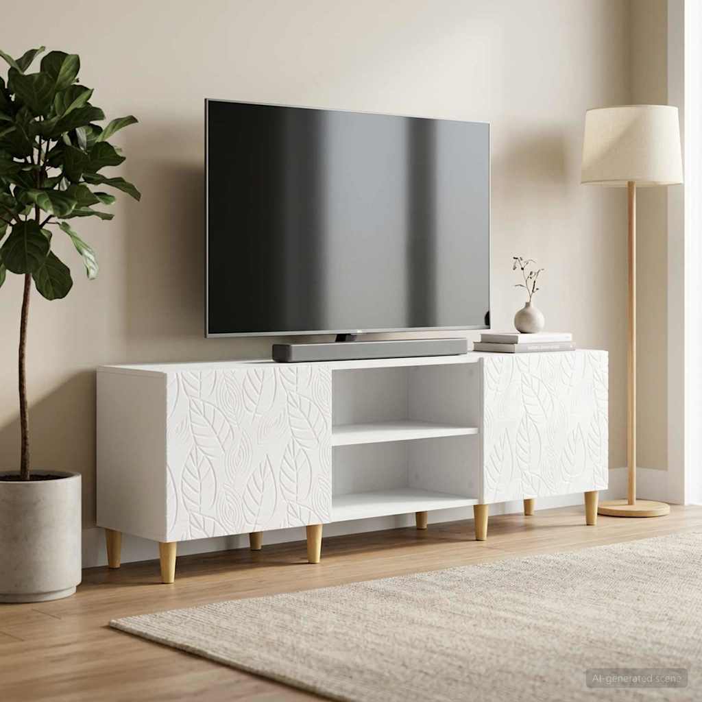 TV-skab 150 x 31 x 50 cm Hvid højglans Konstrueret træ