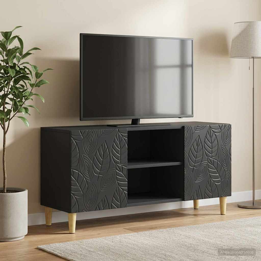 TV-skab 102 x 34,5 x 50 cm Sort Konstrueret træ