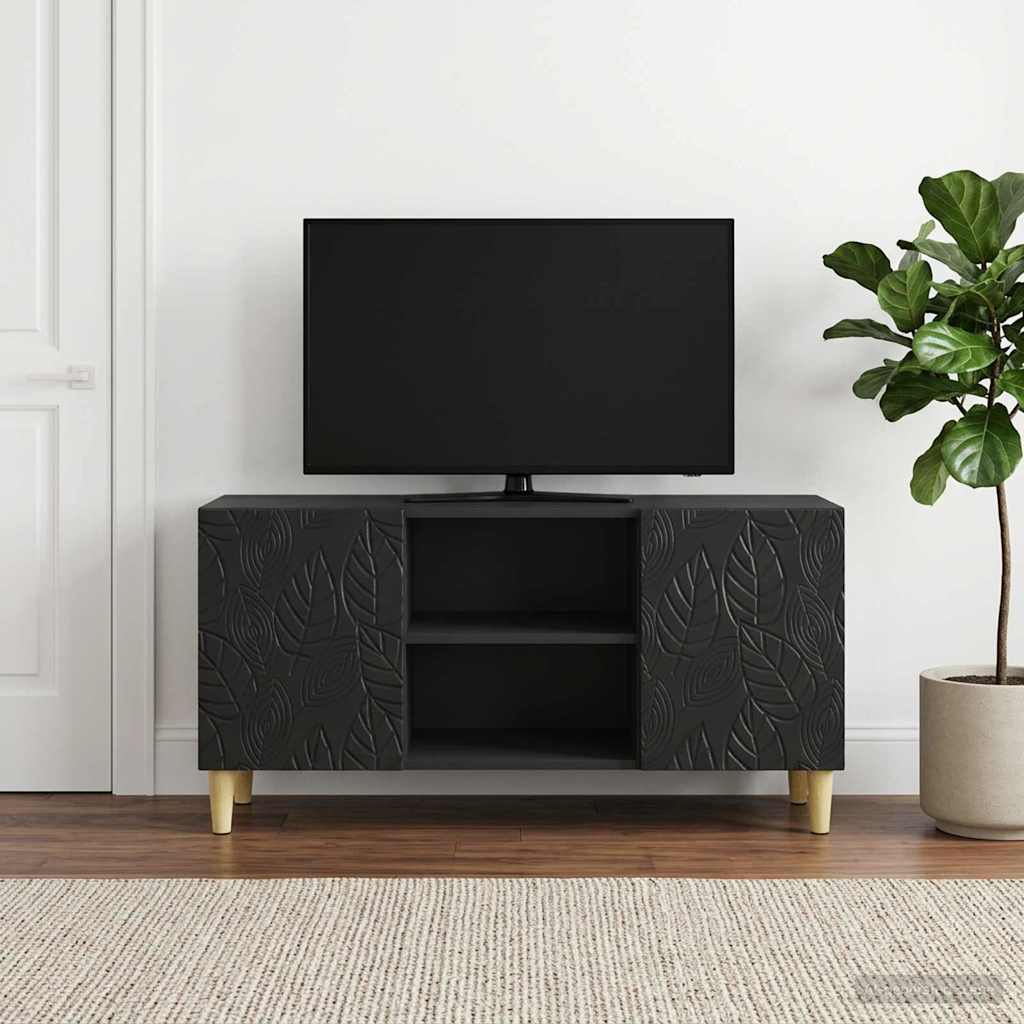 TV-skab 102 x 34,5 x 50 cm Sort Konstrueret træ