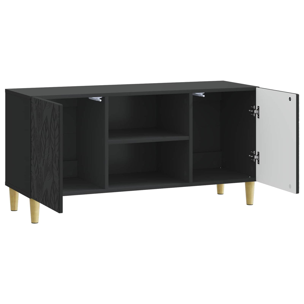 TV-skab 102 x 34,5 x 50 cm Sort Konstrueret træ