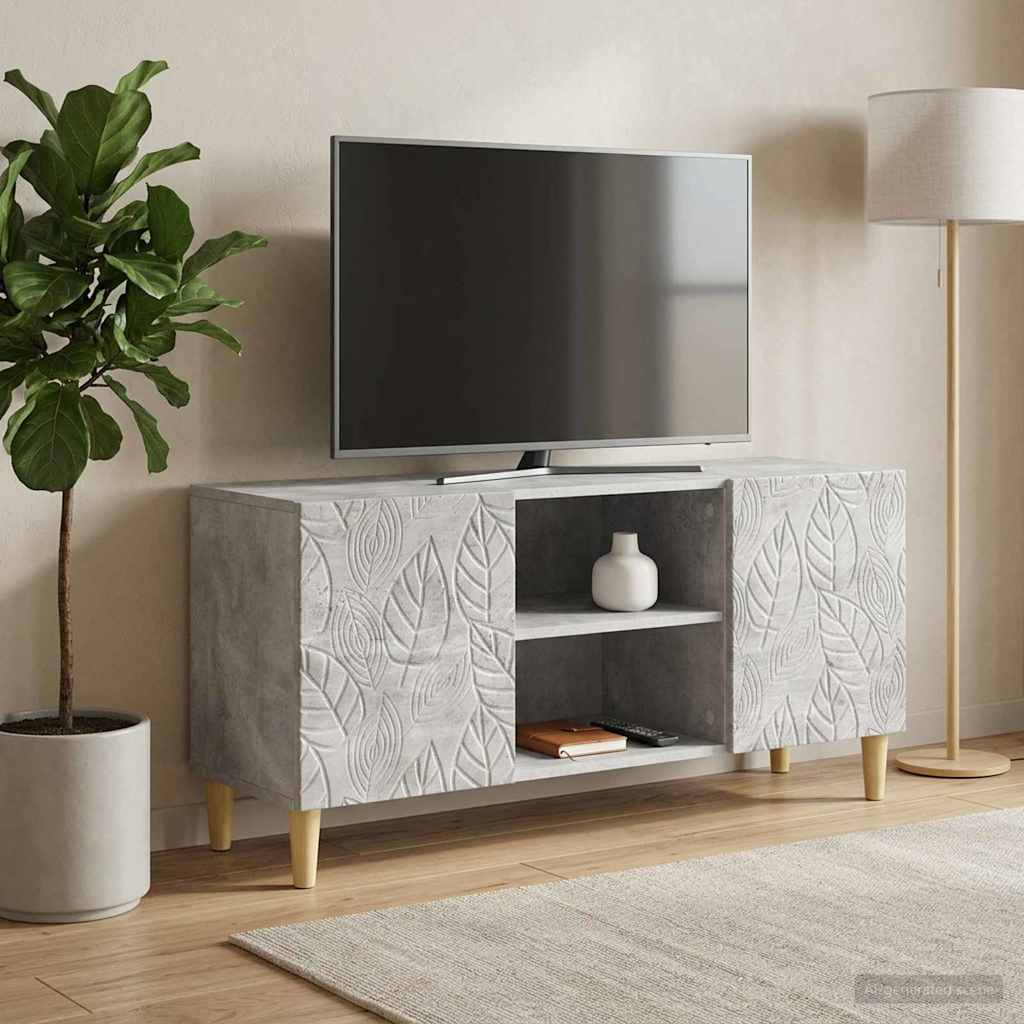 TV-skab 102 x 34,5 x 50 cm Betongrå Konstrueret træ
