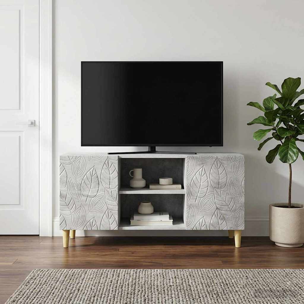 TV-skab 102 x 34,5 x 50 cm Betongrå Konstrueret træ