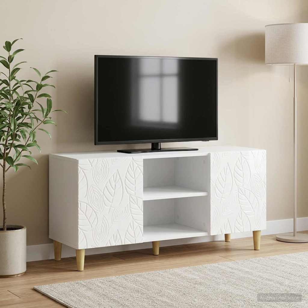 TV-skab 102 x 34,5 x 50 cm Hvid højglans Konstrueret træ