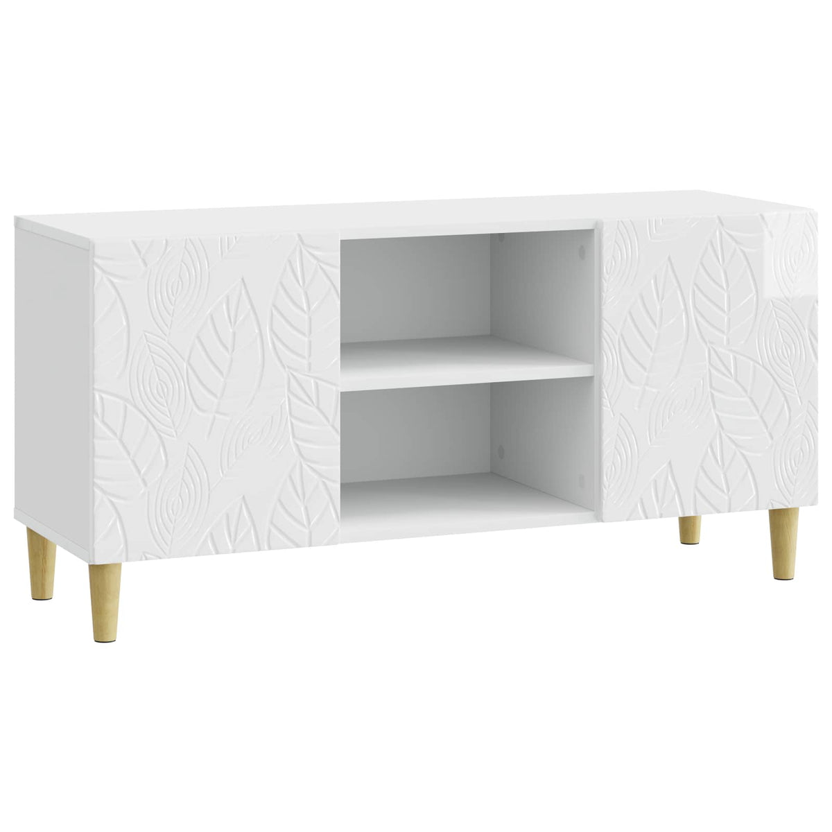 TV-skab 102 x 34,5 x 50 cm Hvid højglans Konstrueret træ